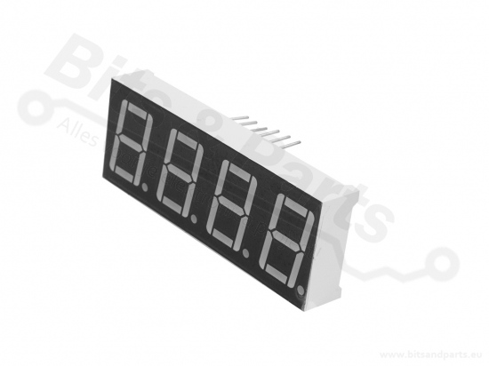 Digit display LED 7-segments 1.4cm red - 4-way common cathode